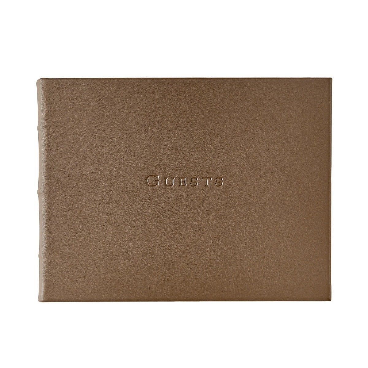 Guest Book, Taupe Leather