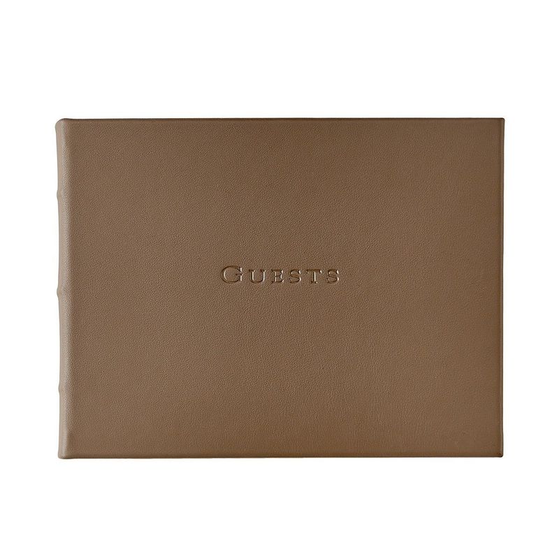 Guest Book, Taupe Leather