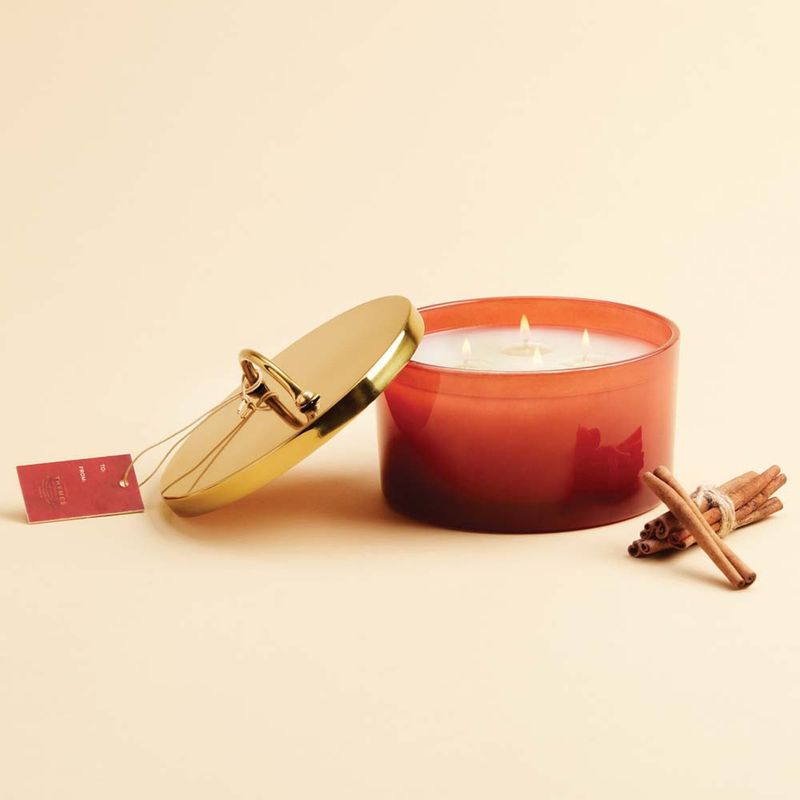 Simmered Cider Poured Candle, 4-Wick Harvest Red