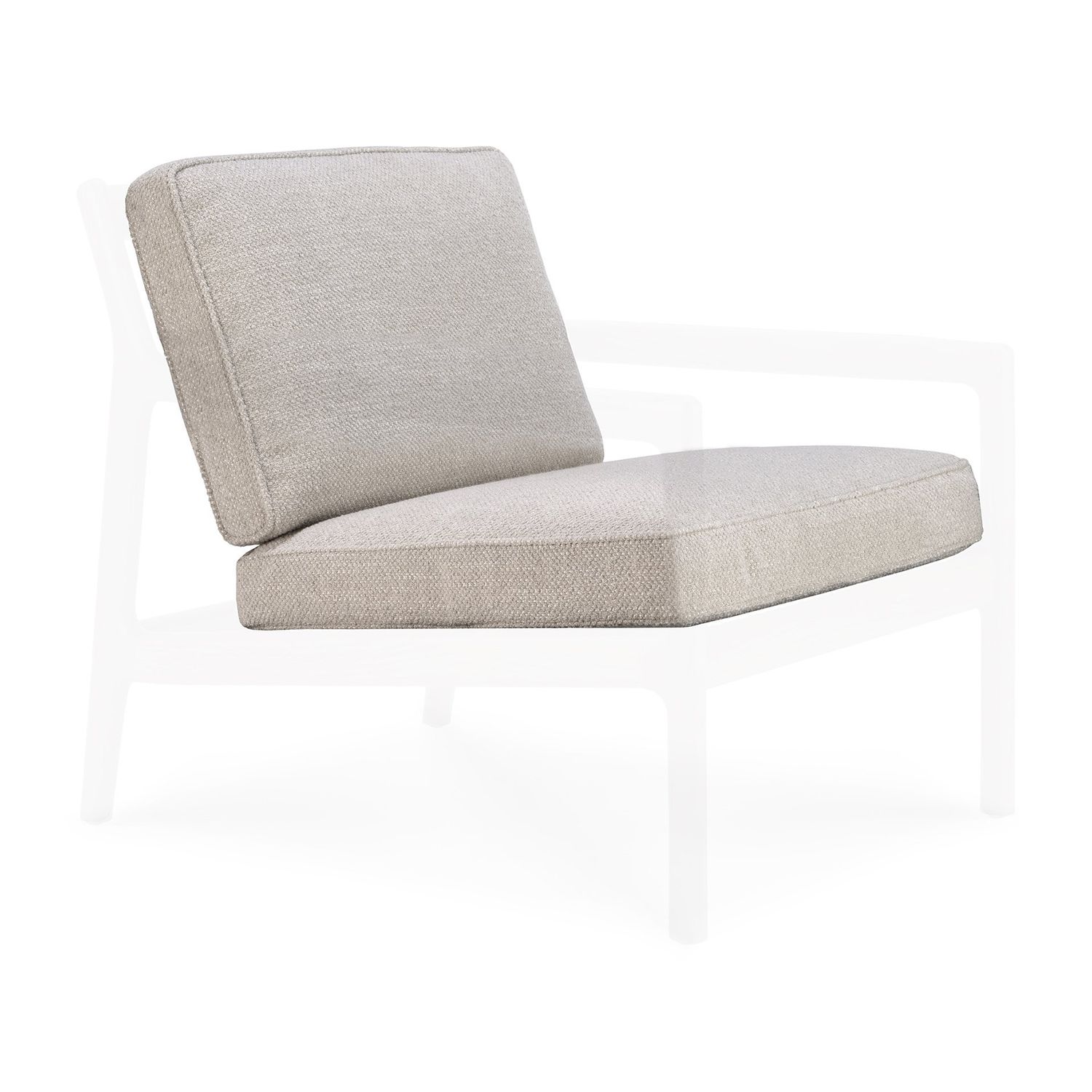 Jack lounge chair cushion set - Ivory fabric, 23.5 x 23.5 x 12