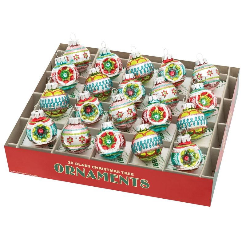 Festive Fete 1.25in Half Reflector Round Ornaments, 20 Count