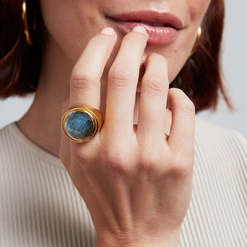Signet Ring, Labradorite and Gold