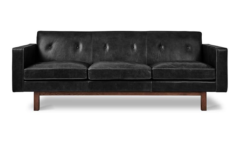 Embassy Sofa, Color: Saddle Black Leather