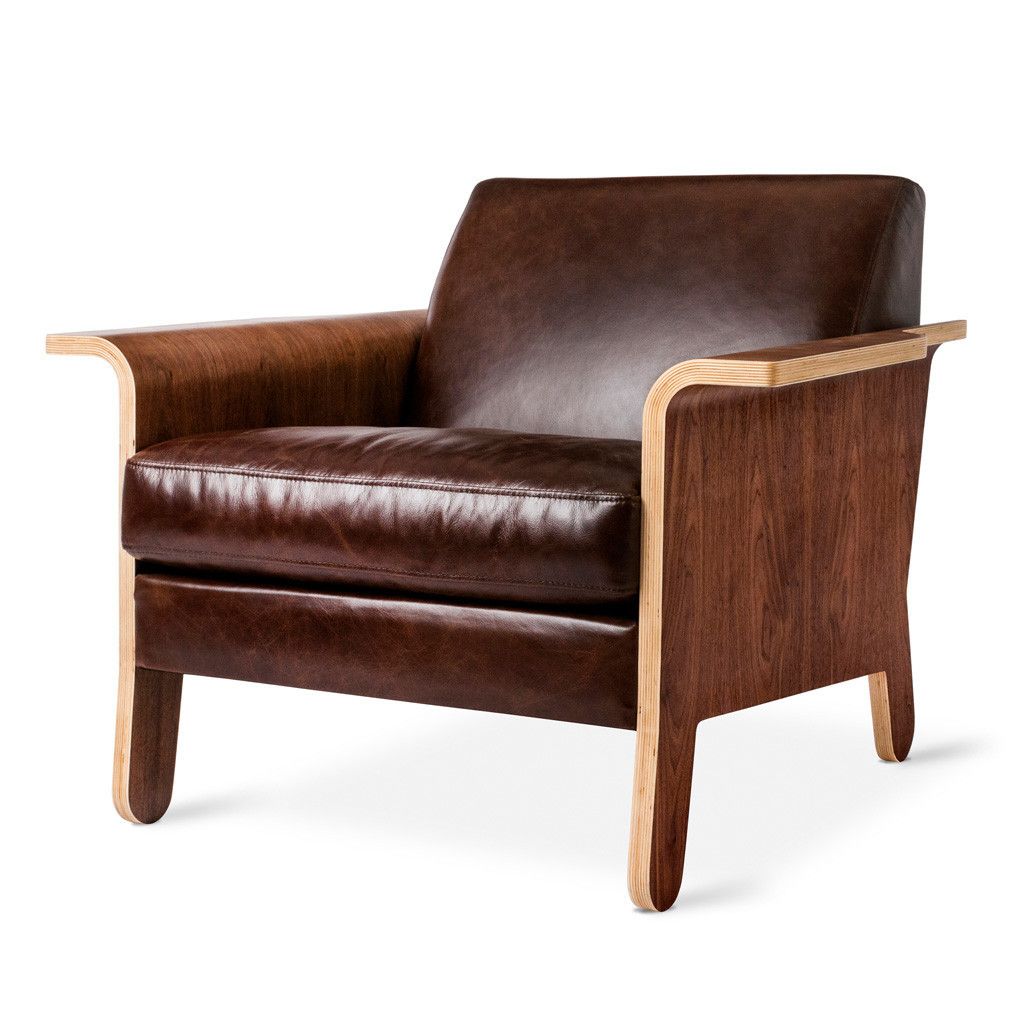 Lodge Chair, Color: Saddle Brown Leather