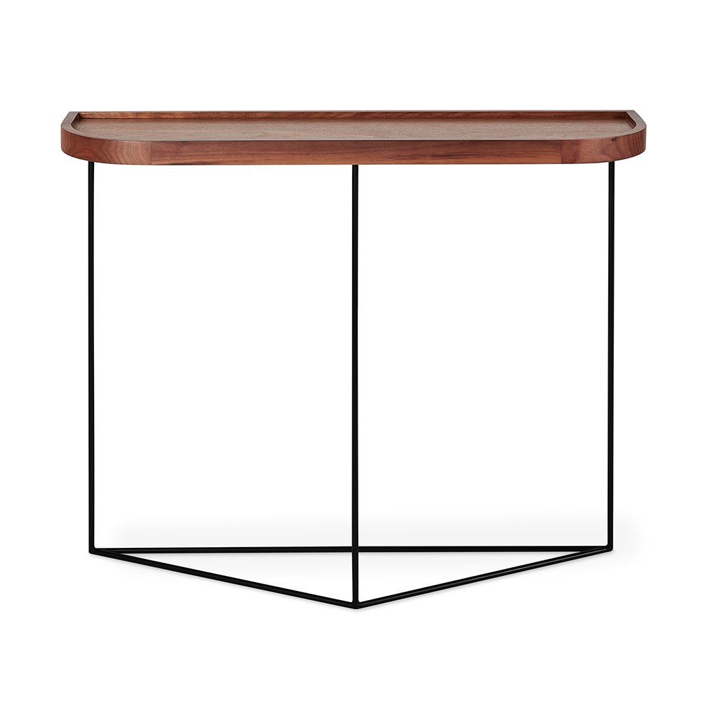 Porter Console Table, Color: Walnut and Black