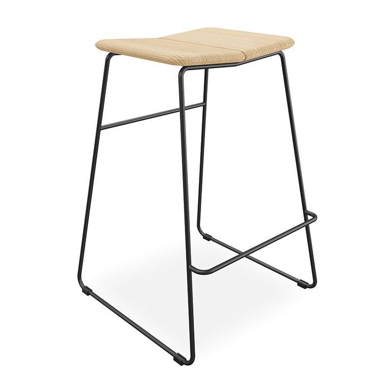 Aero Bar Stool, Color: Ash Natural and Black
