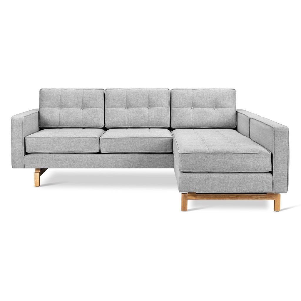 Jane 2 LOFT Bi-Sectional, Natural Ash, Color: Bayview Silver