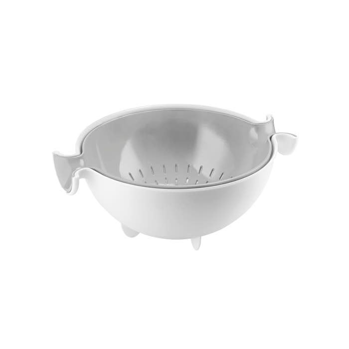 My Kitchen Colander and Bowl Set Spin&amp;Drain, Color: Gray
