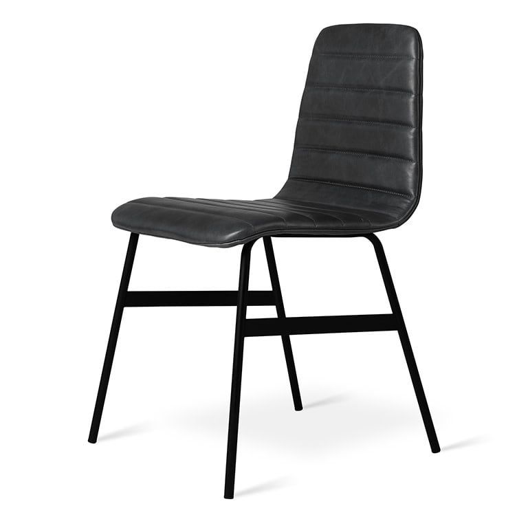Lecture Upholstered Chair, Color: Saddle Black Leather