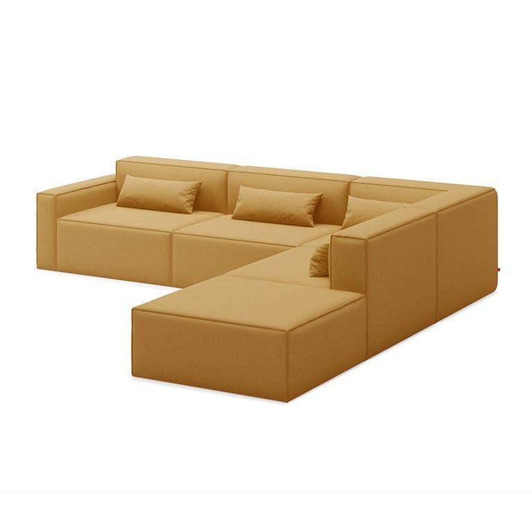 Mix Modular 5-PC Sectional, Right-facing, Color: Mowat Ferro