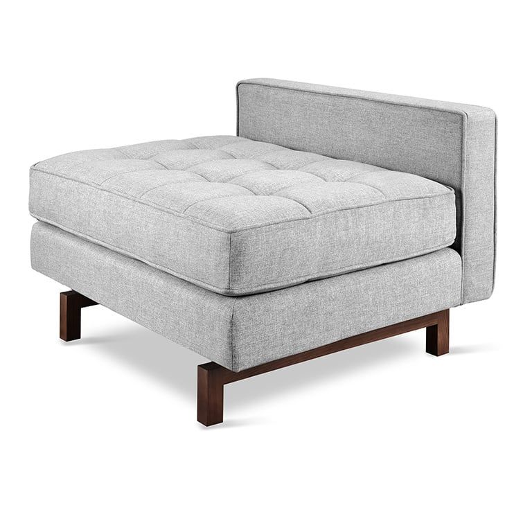 Jane 2 Lounge, Walnut, Color: Bayview Silver