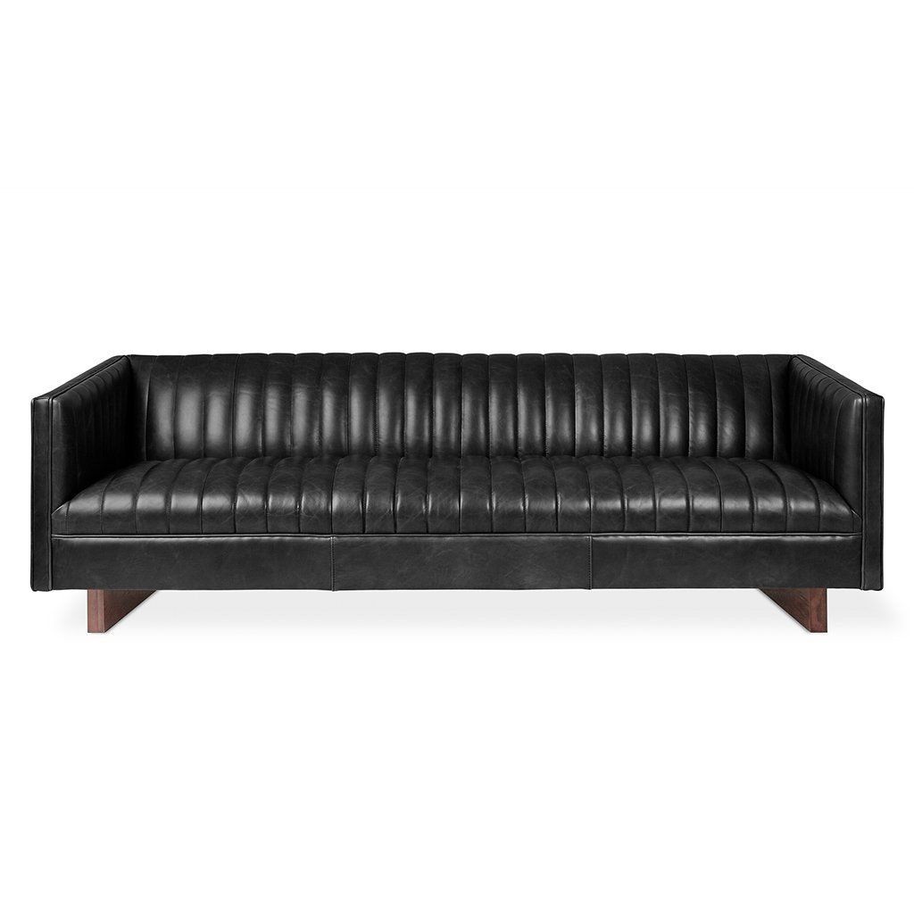 Wallace Sofa, Color: Saddle Black Leather