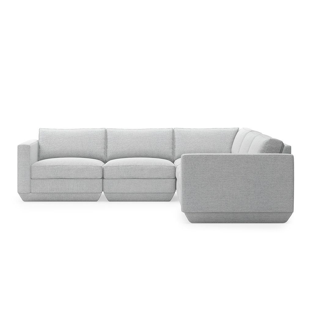 Podium 5-PC Corner Sectional, Color: Bayview Silver
