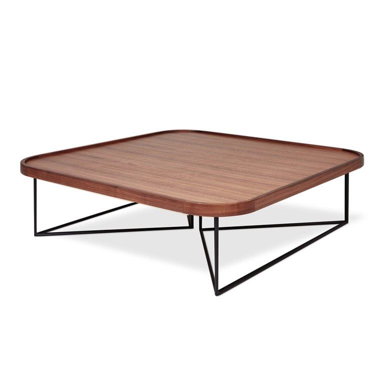Porter Square Coffee Table, Color: Walnut and Black