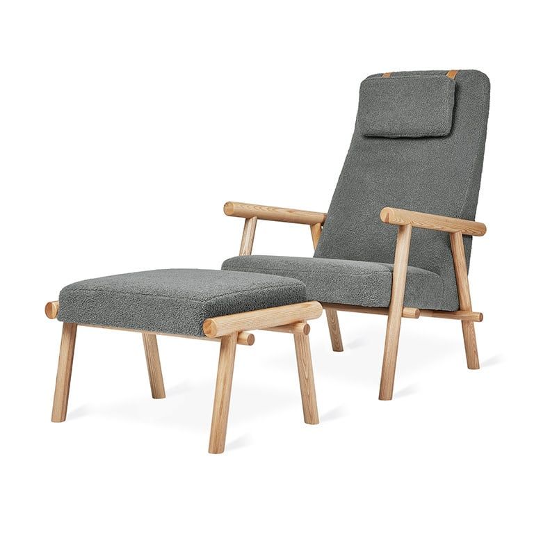 Labrador Chair and Ottoman, Color: Auckland Bluff/Ash Natural