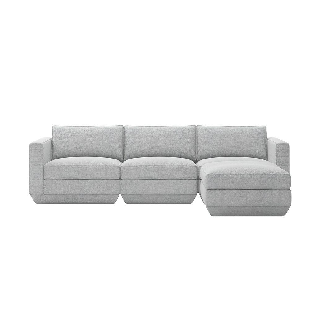 Podium 4-PC Sectional, Right-facing, Color: Bayview Silver