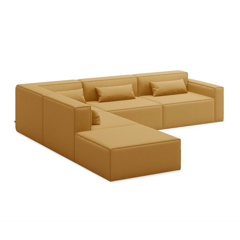 Mix Modular 5-PC Sectional, Left-facing, Color: Mowat Ferro