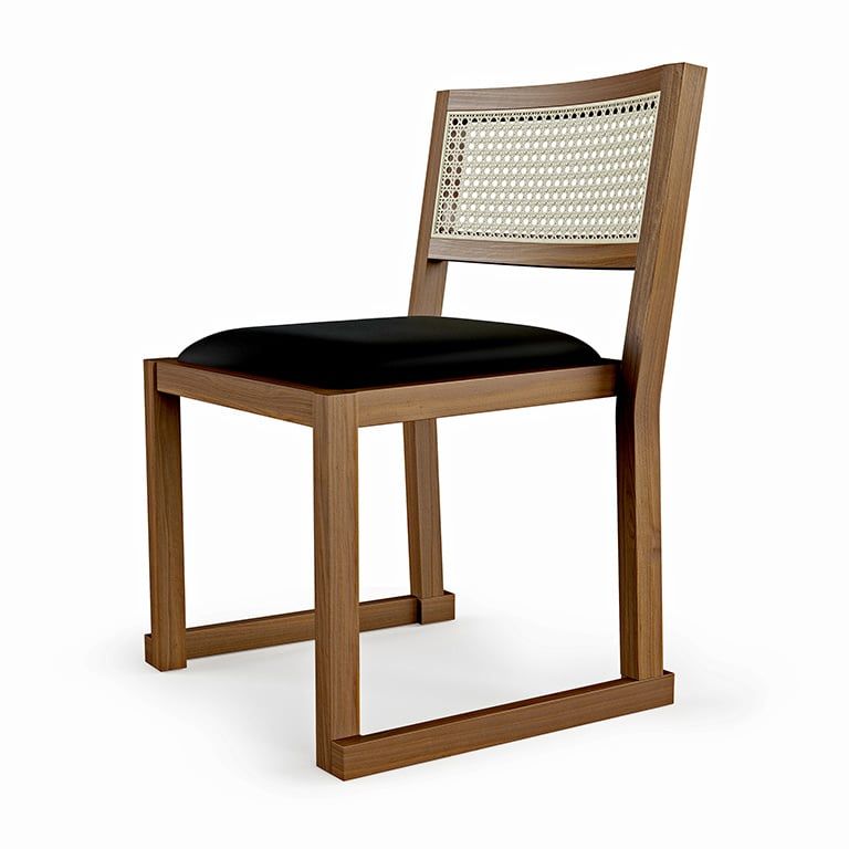 Eglinton Dining Chair, Color: Vinyl Noir and Walnut