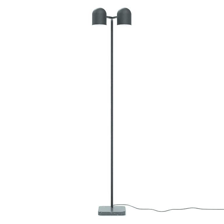 Tandem Floor Lamp, Color: Black and Nero Marble