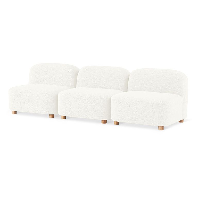 Circuit 3-Pc Armless Sofa, Color: Himalaya Cloud