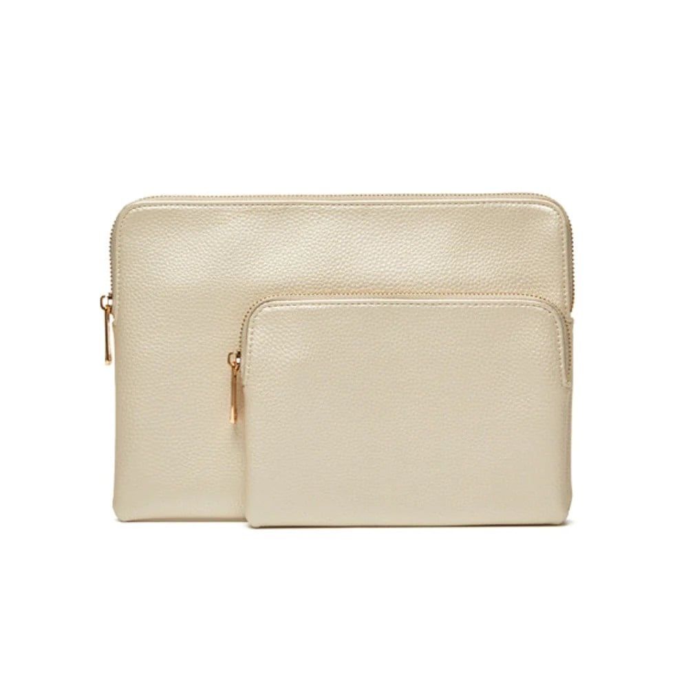 Mia 2 Piece Pouch, Color: Pearl White