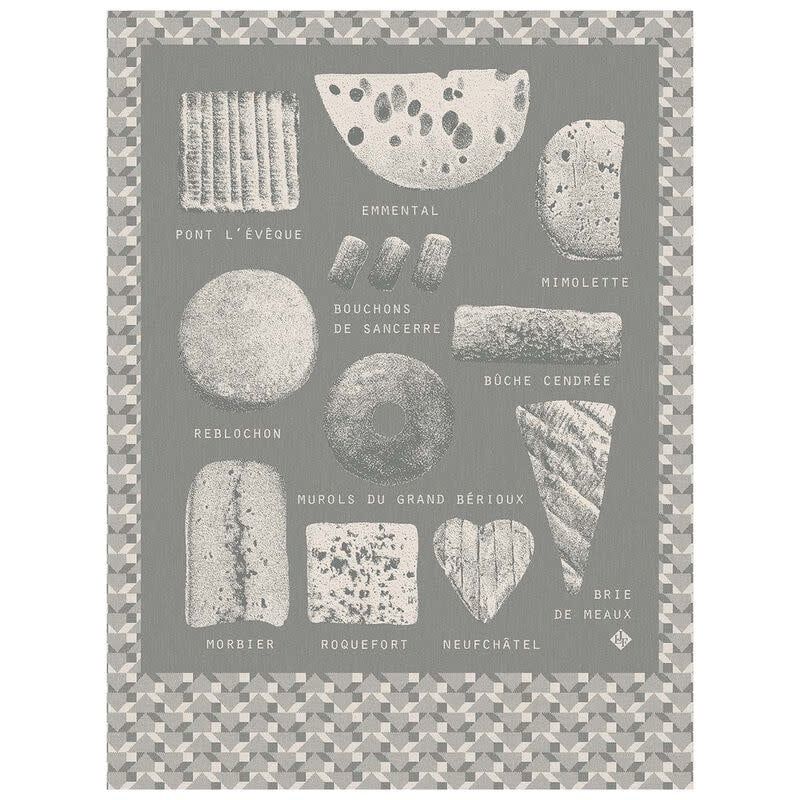 Fromages Tea Towel, Color: Grey