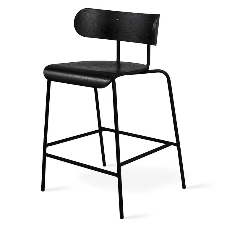 Bantam Counter Stool, Color: Ash Black