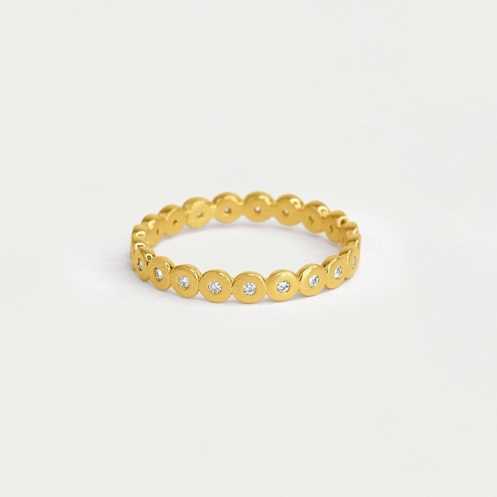 Petite Pave Simple Stacking Ring, Size: 6