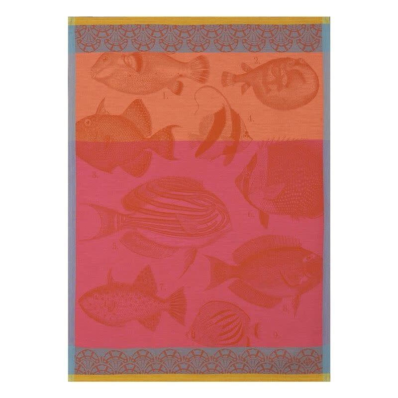 Moorea Tea Towel, Color: Coral