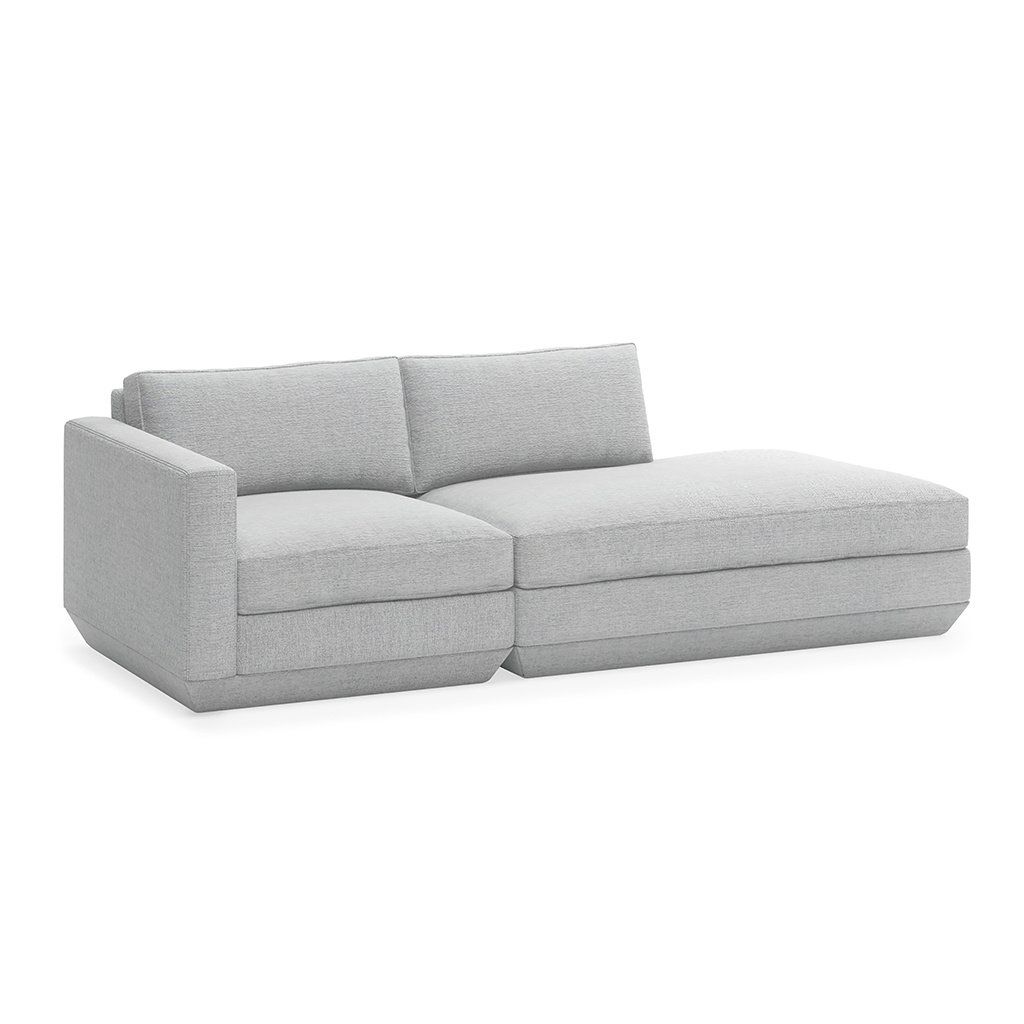 Podium 2-PC Right Lounge Sofa, Color: Bayview Silver