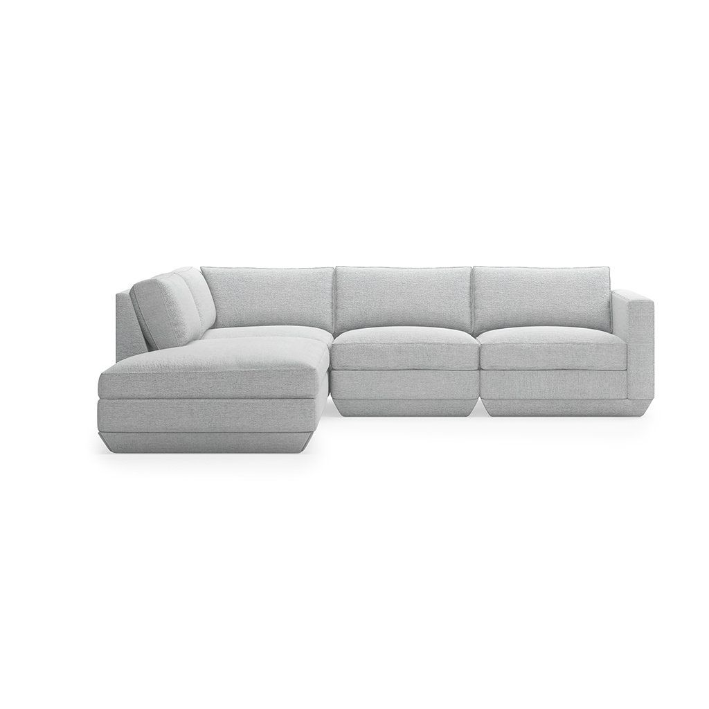 Podium 4-PC Lounge Sectional A, Left-facing, Color: Bayview Silver