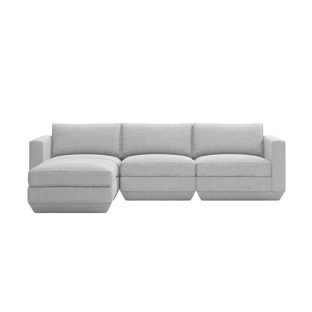 Podium 4-PC Sectional, Left-facing, Color: Bayview Silver
