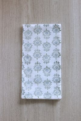 Tea Towel - Lotus, Sage &amp; Uniform Blue