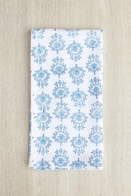 Tea Towel - Lotus, Uniform Blue &amp; Navy
