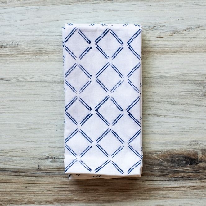 Dash Dinner Napkins, Navy, Set for 4