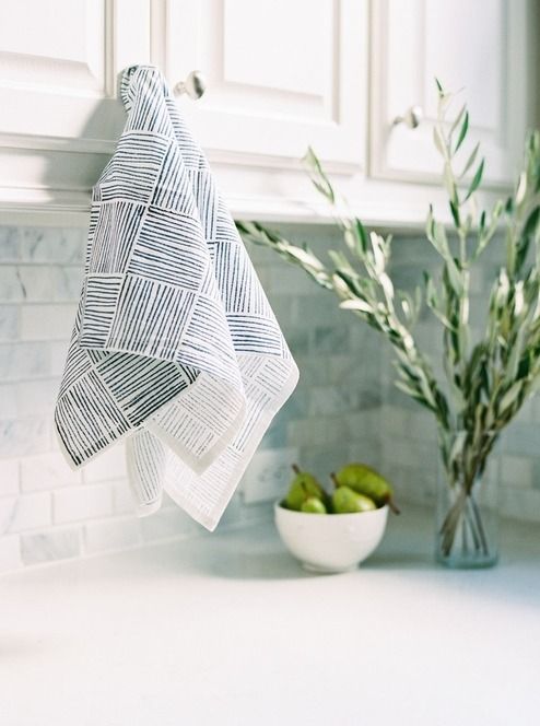 Tea Towel - Striped, Navy