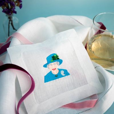 Queens Royal Splendor Embroidered Cocktail Napkins, Set of 4