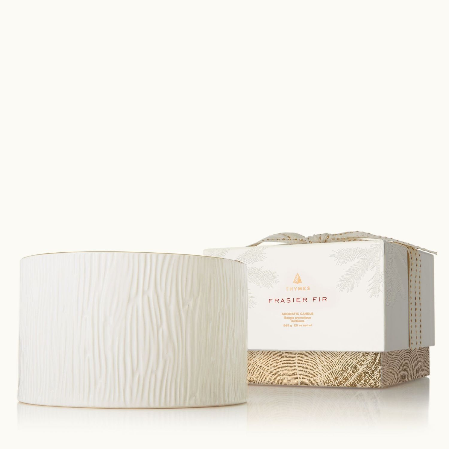 Frasier Fir Gilded Ceramic Poured Candle, 3 wick