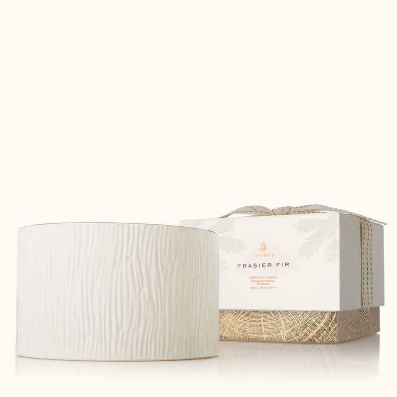 Frasier Fir Gilded Ceramic Poured Candle, 3 wick