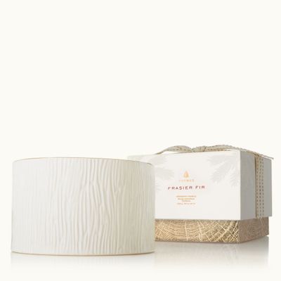 Frasier Fir Gilded Ceramic Poured Candle, 3 wick