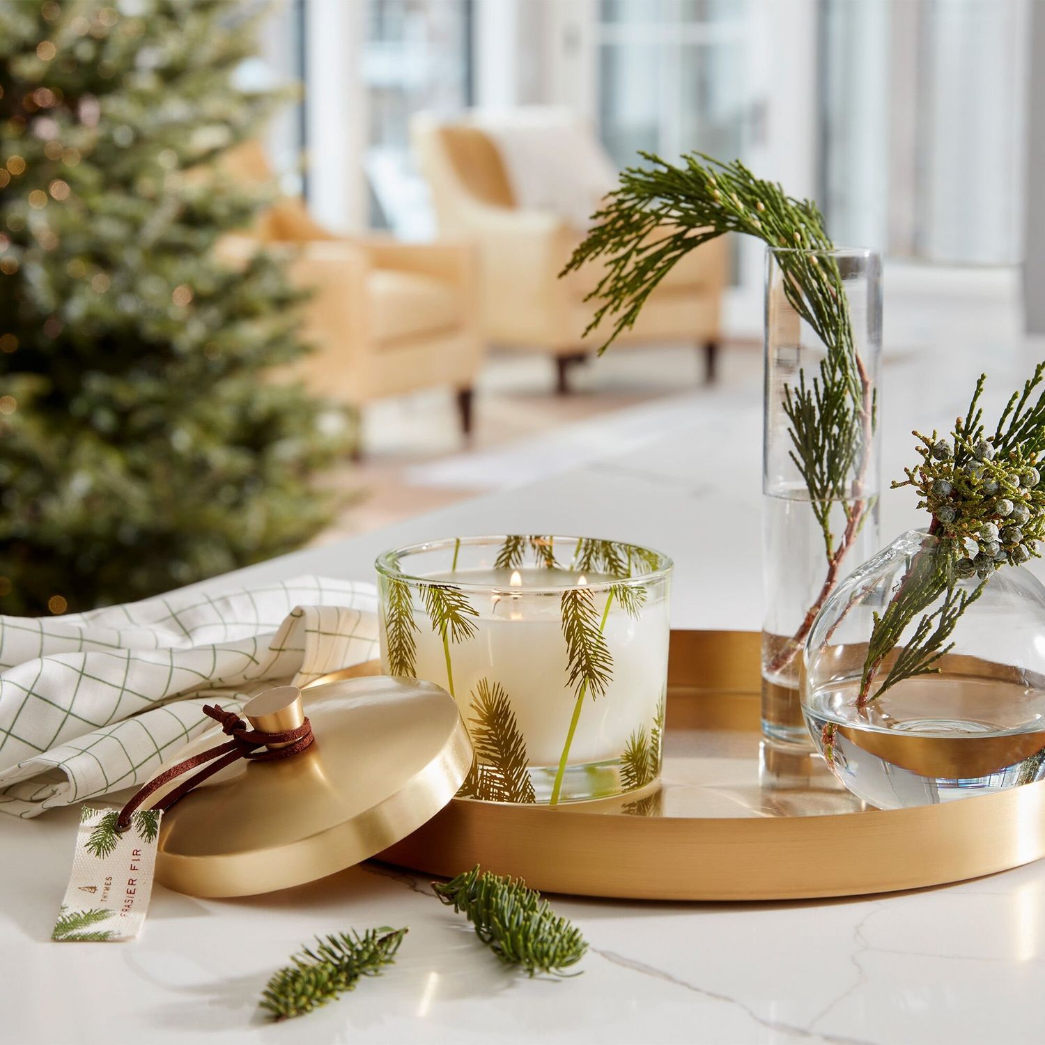 Frasier Fir Poured Candle, Pine Needle 3-Wick
