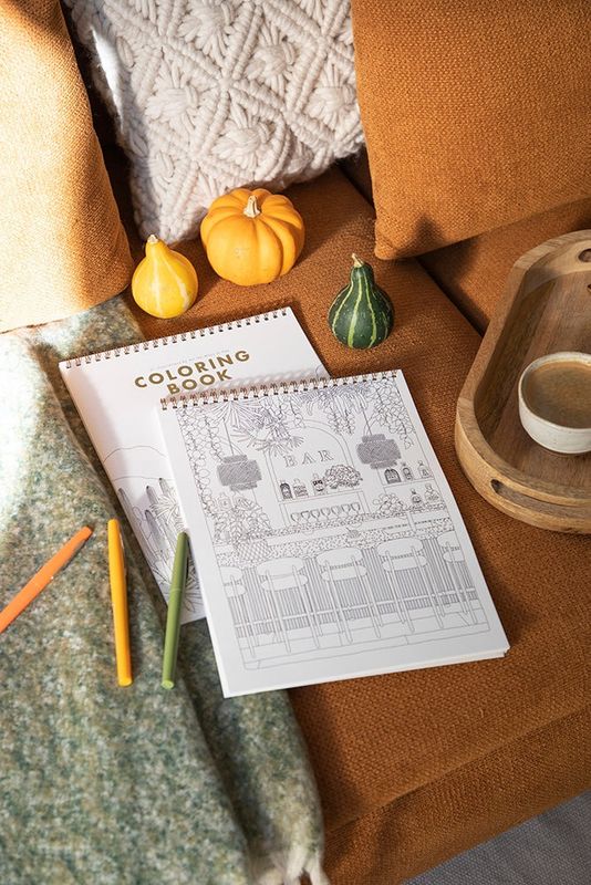 Coloring book Cactus and Plants