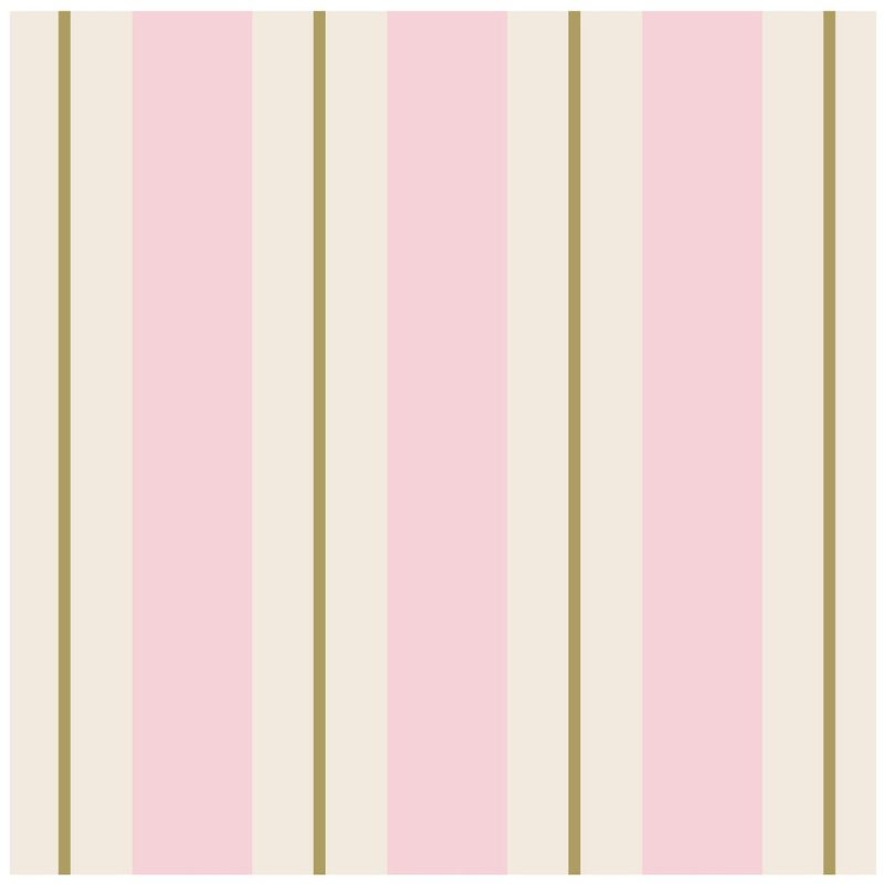 Pink and Gold Awning Stripe Cocktail Napkin - Pack Of 20