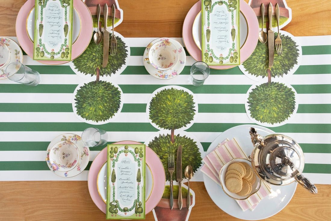 Pink and Gold Awning Stripe Guest Napkin - Pack Of 16