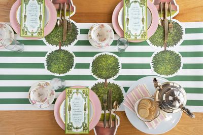 Pink and Gold Awning Stripe Guest Napkin - Pack Of 16