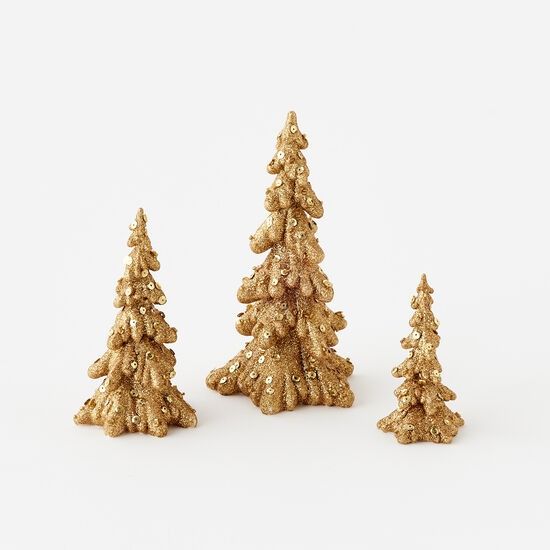 Gold Glitter Tree, 4 in.