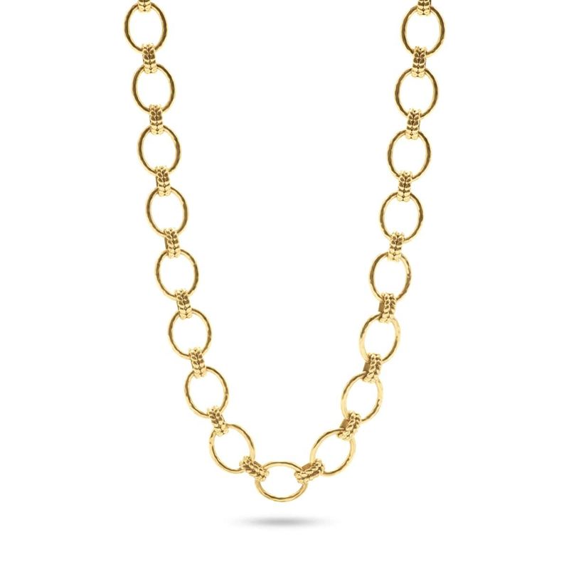 Cleopatra Grande Link Necklace, 16in+2&#39;&#39; - Gold