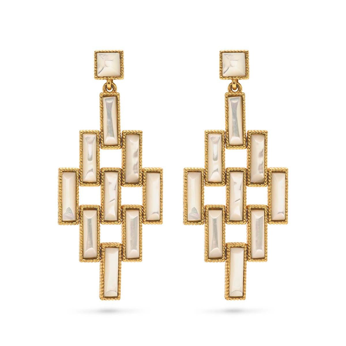 Pathway Post Drop Earrings - Mother of Pearl