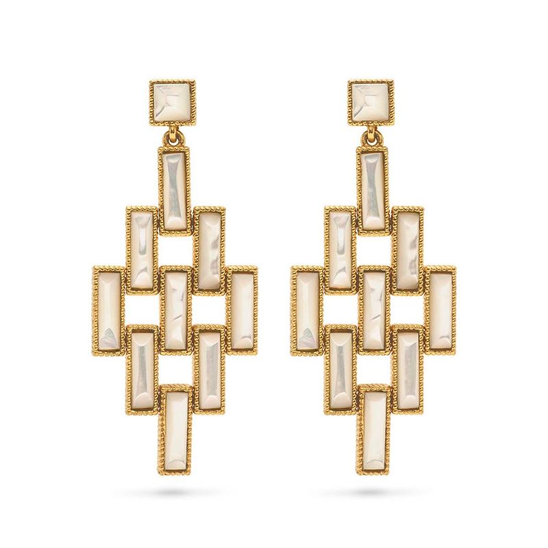 Pathway Post Drop Earrings - Mother of Pearl