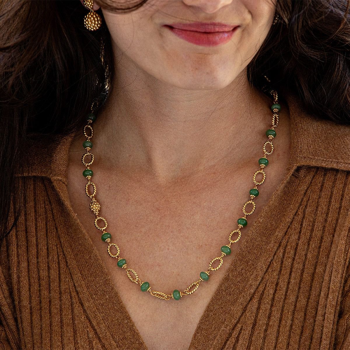 Berry &amp; Bead Chain, 24in - Meadow Jade